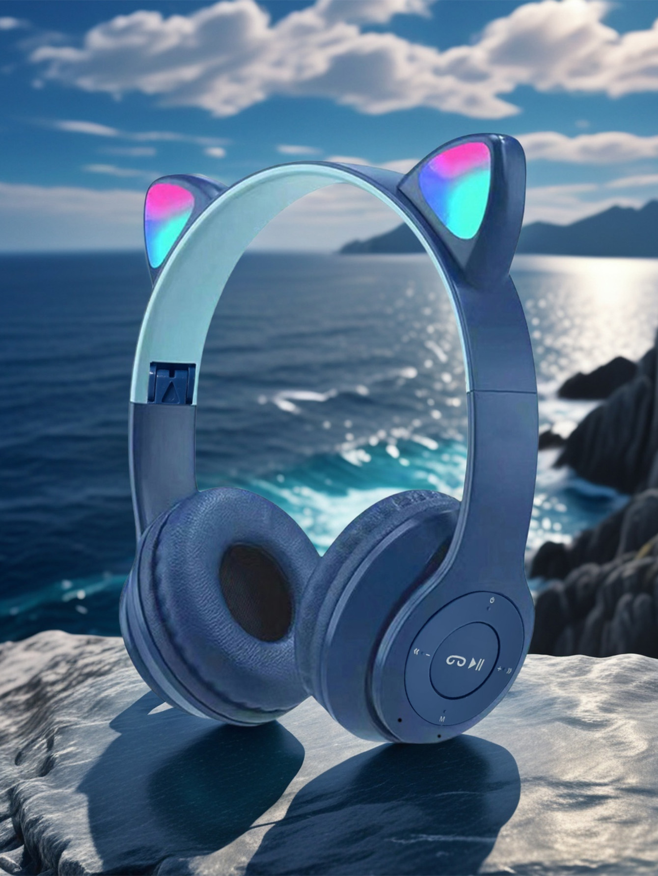 Cat Ear Bluetooth Headset Led - Cuffie P47M con orecchie da gatto,
